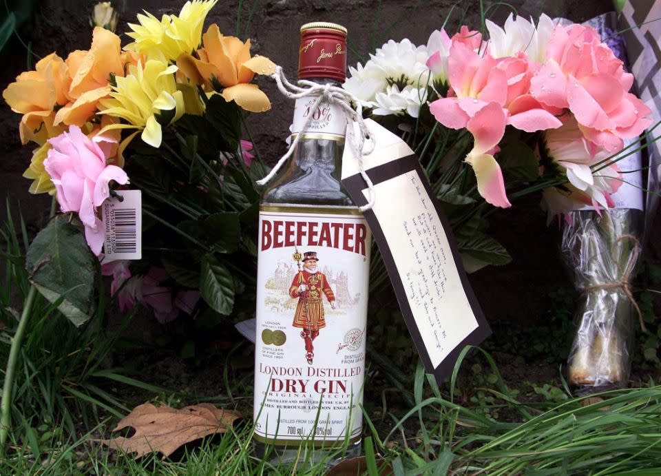 The Queen Mother was such a big gin-lover that people left bottles outside Buckingham Palace when she passed away in 2002. Photo: Getty Images