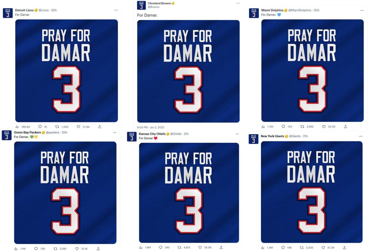 All NFL teams changed their Twitter profile picture to 'Pray for Damar'