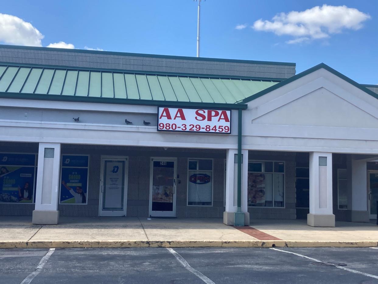 AA Spa is one of two Gastonia spas at the center of a police investigation into prostitution.