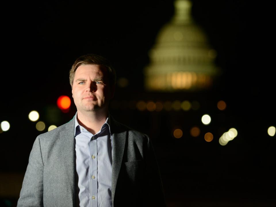 JD Vance, author of the book "Hillbilly Elegy," poses for a portrait photograph near the US Capitol building in Washington, D.C., January 27, 2017.