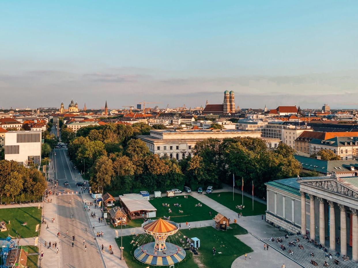 We've all heard of Charlie and the Chocolate factory, but where was the original Willy Wonka filmed? Let's take a look at their filming locations. Pictured: An aerial view of Munich, Germany