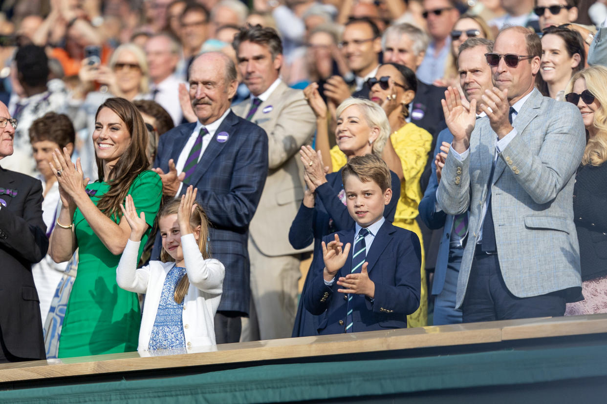 The royals applaud Carlos Alcaraz's victory during last year's tournament. (Tim Clayton/Corbis via Getty Images)