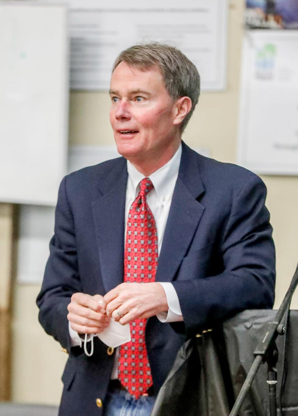 Indianapolis Mayor Joe Hogsett speaks during a press conference announcing an EPA grant awarded to Recycle Force on Friday, Feb. 11, 2022, at Recycle Force in Indianapolis. 