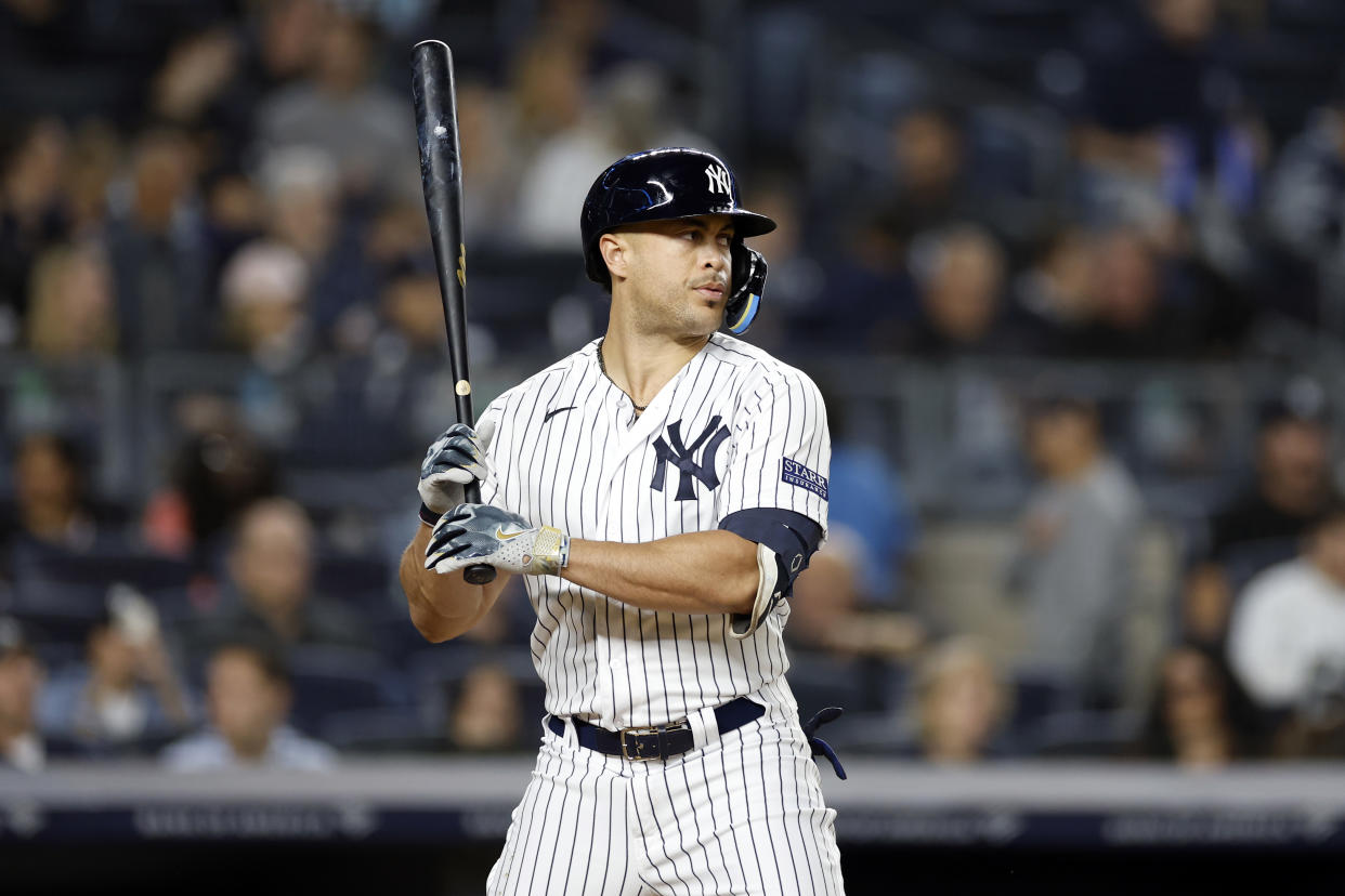 Giancarlo Stanton has missed at least 20 games in each of the past five seasons due to injuries, and missed 61 last season for the Yankees. (Sarah Stier/Getty Images)