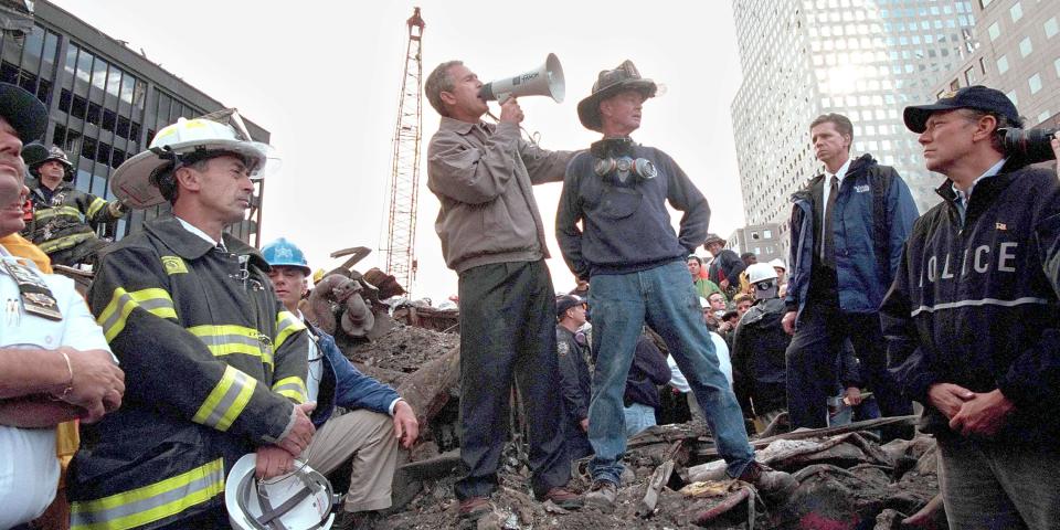 George W. Bush at Ground Zero in 2001