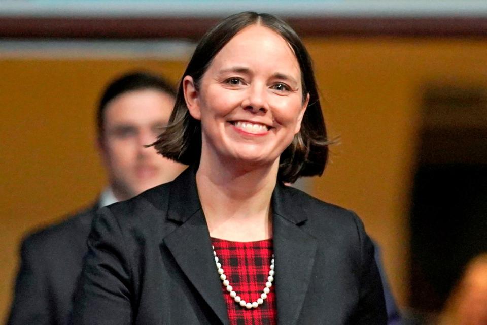 PHOTO: Secretary of State Shenna Bellows attends an event in this Jan. 4, 2023, in Augusta, Maine. (Robert F. Bukaty/AP)