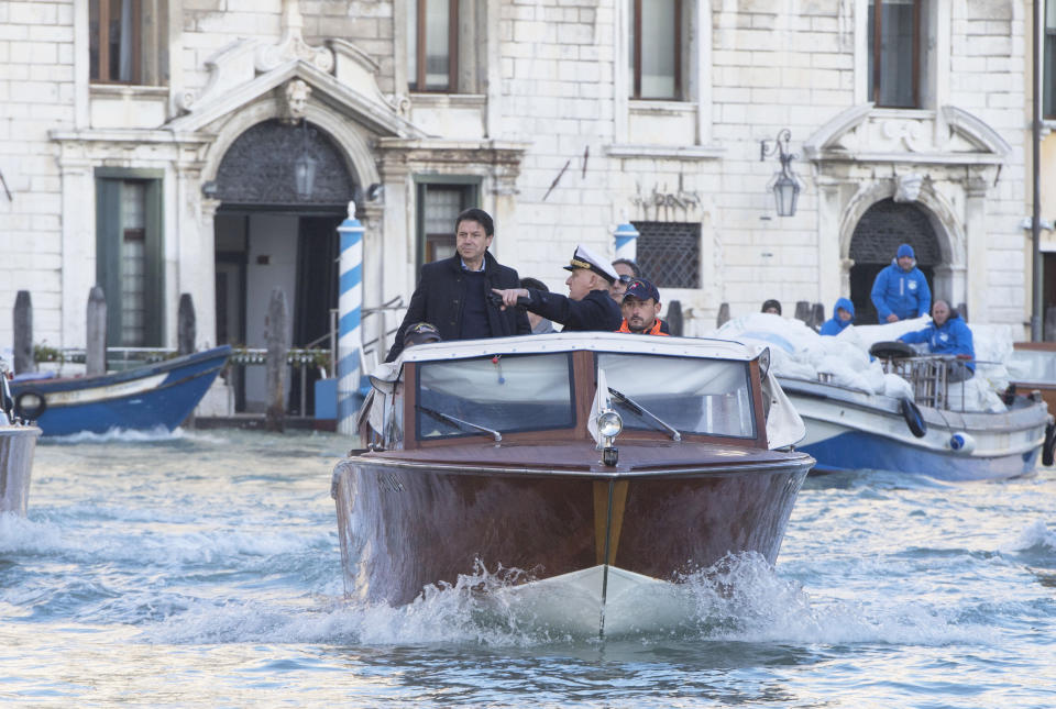 Maltempo, il Presidente Conte a Venezia (Foto Filippo Attili/Palazzo Chigi/LaPresse)