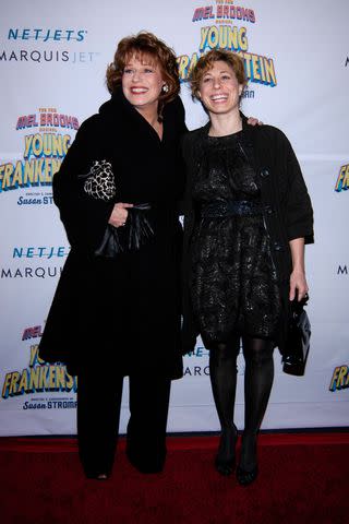 <p>JP PULLOS/Patrick McMullan via Getty </p> Joy Behar and Eve Behar arrive at the opening night of Mel Brooks’ musical ‘Young Frankenstein’ on Broadway on November 8, 2007 at The Hilton Theater in New York City.