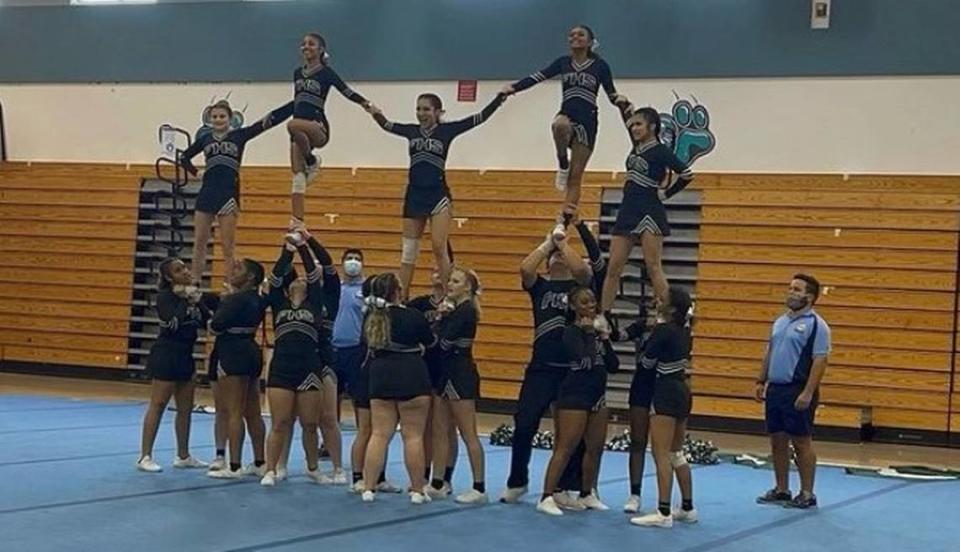 The Flanagan High School competitive cheerleading team won the FHSAA Region 4 title in 2A Small Coed on Saturday at Coral Glades High School. The Falcons qualified for state.