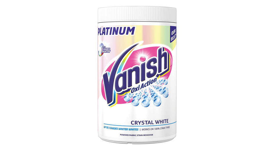Vanish Fabric Stain Remover, Platinum Oxi Action Powder Crystal Whites, 1.41 kg (Amazon)