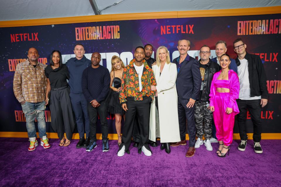 The "Entergalactic" cast at the premiere in New York City in September 2022.