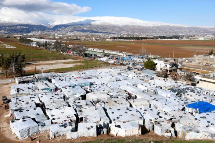 FILE PHOTO: A general view of tents at a camp in Bar Elias