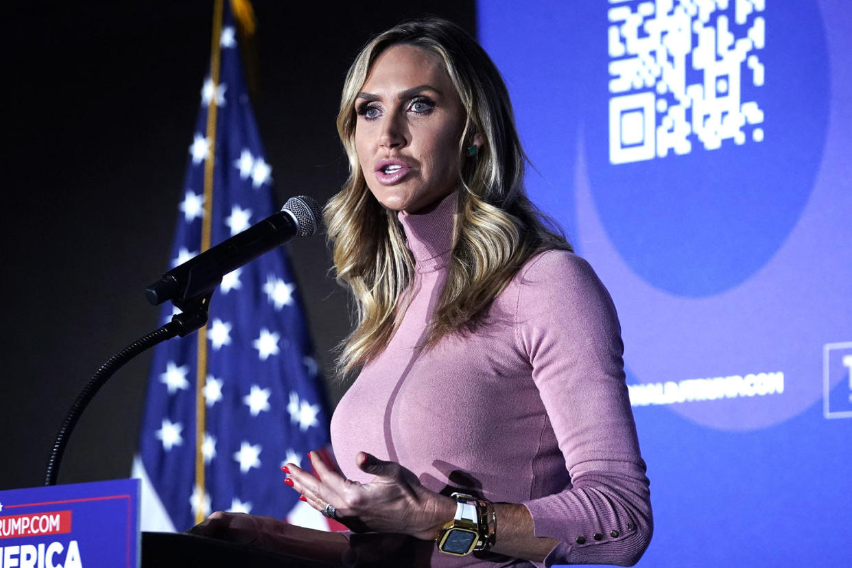 Lara Trump suggests GOP voters would be open to the RNC paying Trump’s legal bills. (Timothy A. Clary / AFP - Getty Images)