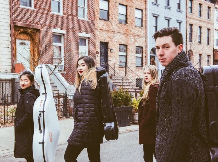 Left to right: Cellist Grace Ho, violinist Christina Bouey, violinist Rhiannon Banerdt and violist Colin Brookes of the Ulysses Quartet.