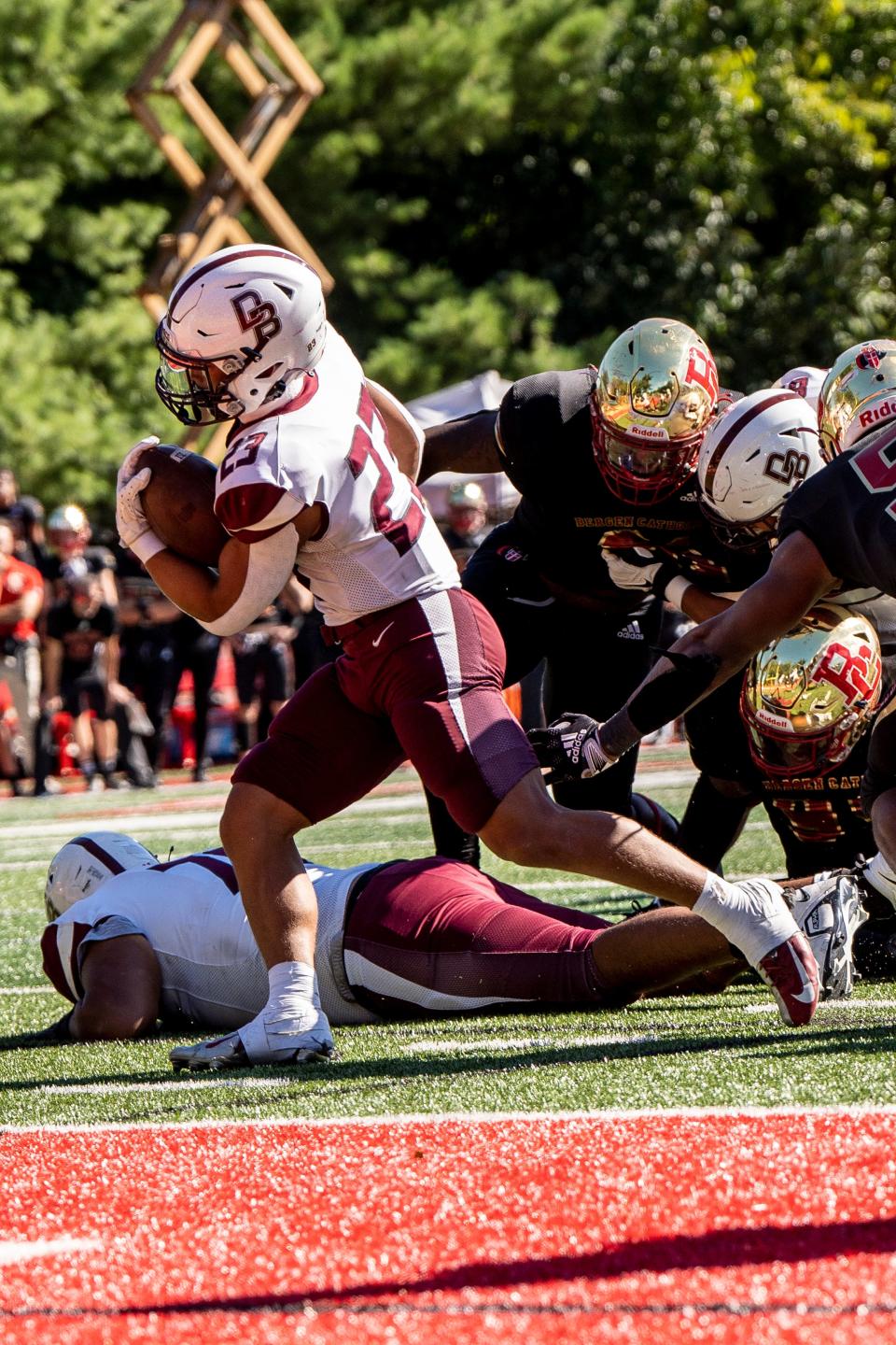 Bergen Catholic hosts Don Bosco in a football game in Oradell, NJ on Saturday September 24, 2022. DB #23 Nolan James with the ball. 