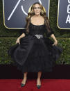 <p>Ebenfalls Dolce & Gabbana trug Sarah Jessica Parker. Ähm, hatten wir nicht gerade behauptet, Mariah Careys Look sei ein bisschen drüber?! (Bild: AP) </p>