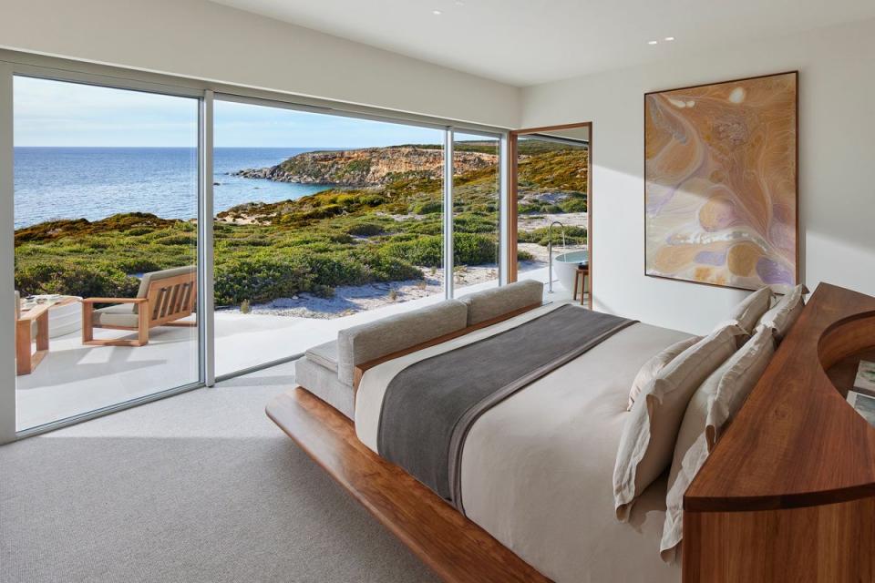 The view from the Ocean Pavilion West bedroom (Baillie Lodge)