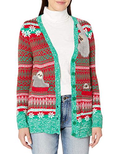 Sloth Cardigan Ugly Christmas Sweater