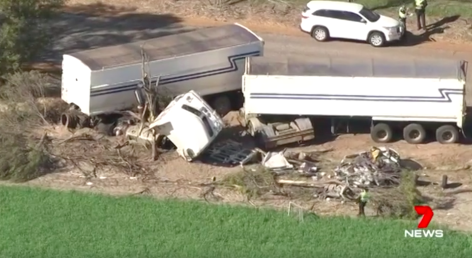 A 26-year-old woman and her 10-year-old son died when a truck crashed into their parked car outside of Corrigin. Source: 7 News