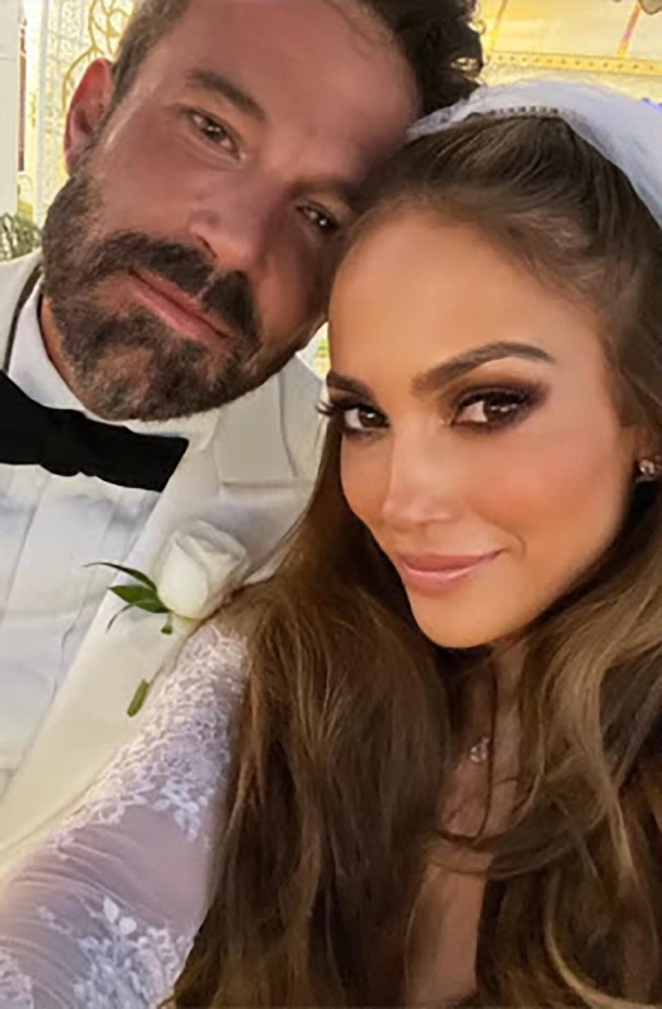 Jennifer Lopez uploaded to her newsletter pics from her and Ben's wedding. Credit: On The JLo