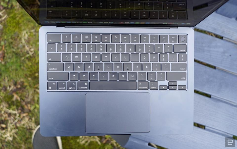 MacBook Air M3 13 inches from the top