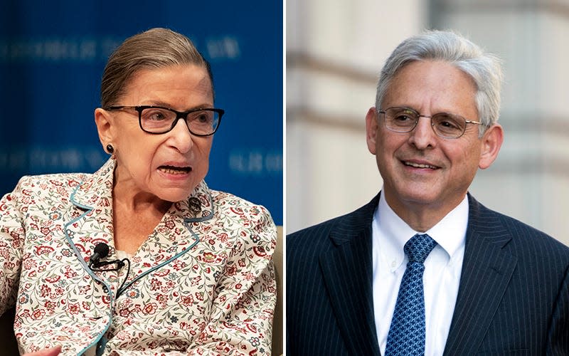 The late Supreme Court Justice Ruth Bader Ginsburg and President Barack Obama's 2016 Supreme Court nominee, Judge Merrick Garland.