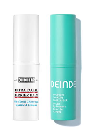 <p>Kiehl's; DEINDE</p> Kiehl’s Ultra Facial Barrier Balm Stick; Deinde Moisture-Locking Face Stick