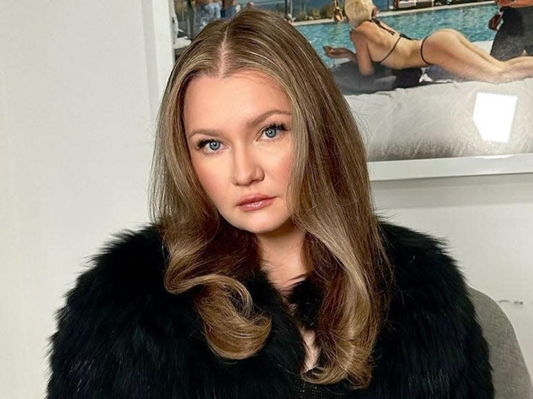 Anna Delvey pictured after being styled by Ryan Healy for an interview with TikToker Kenneth Pabon