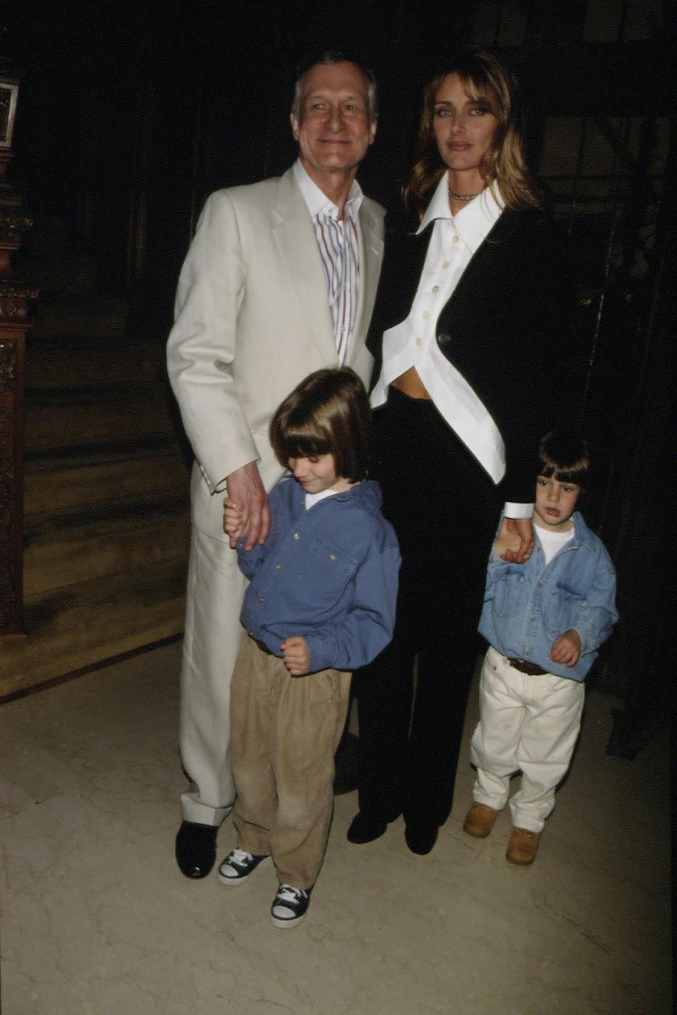 Hugh and Kimberley Conrad with children Marston Glenn and Cooper Bradford in 1995. Source: Getty