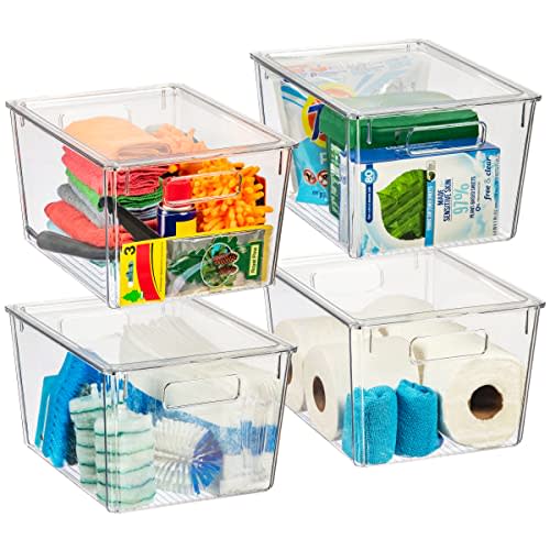 ClearSpace Plastic Storage Bins with Lids X-Large – Perfect Kitchen Organization or Pantry Storage – Fridge Organizer, Pantry Organization and Storage Bins, Cabinet Organizers