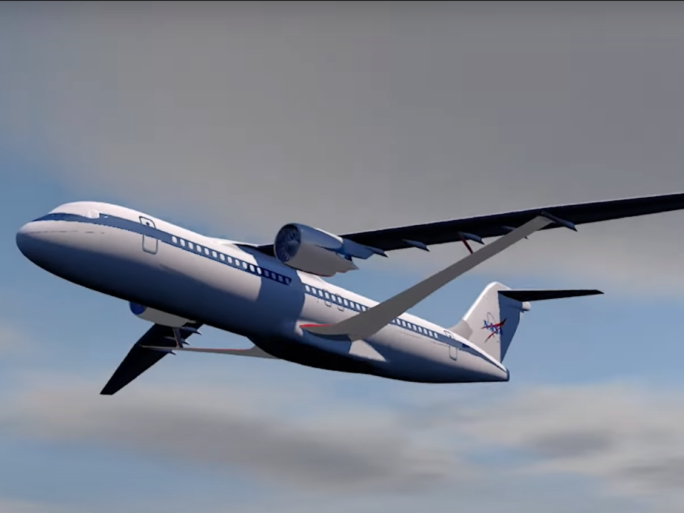 Nasa’s Sustainable Flight Demonstrator project is developing a new passenger plane with an aerodynamic design that will significantly cut emissions  (Nasa)