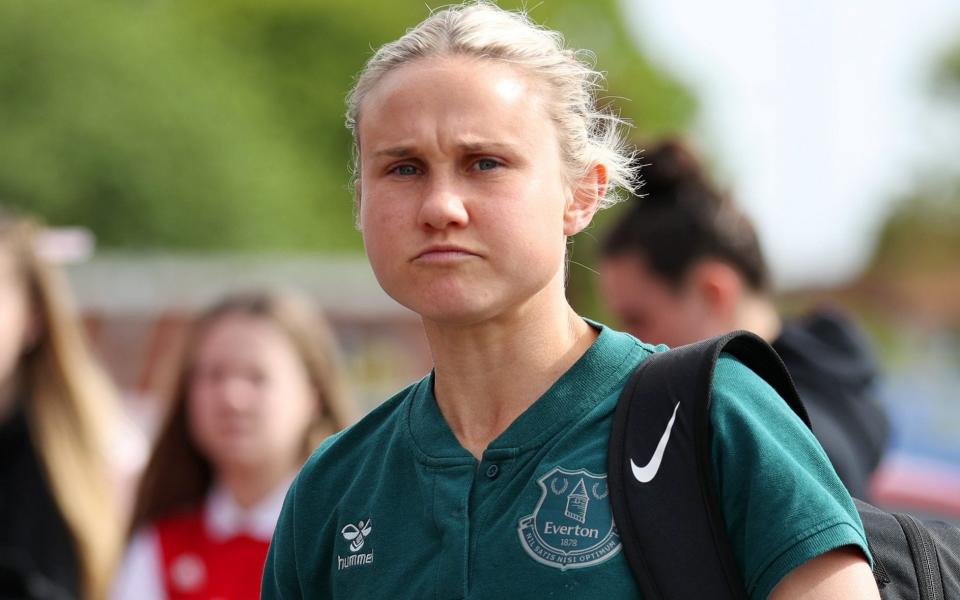 Izzy Christiansen of Everton arrives at the stadium prior to the FA Women's Super League match with Arsenal on May 17, 2023 in Liverpool - Izzy Christiansen interview: What next after football?  I'm going to run from Leeds to Manchester - Getty Images/Jess Hornby