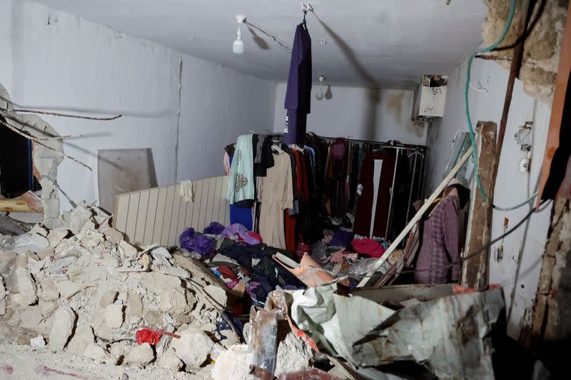 Aftermath of an Israeli raid at Nur Shams camp