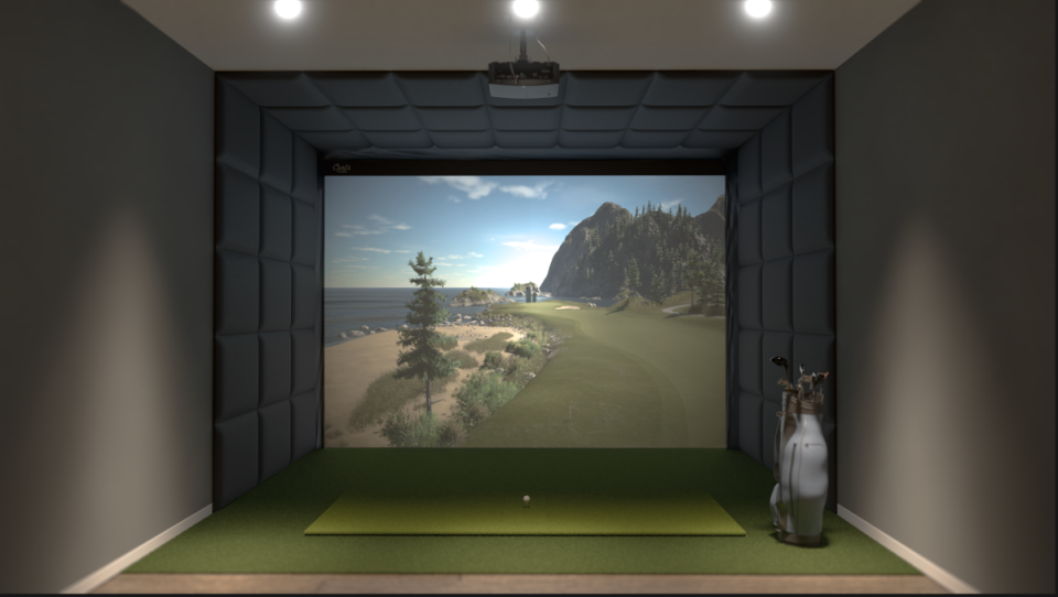 A golf simulator creates an immersive experience.<p>Carl's Place</p>