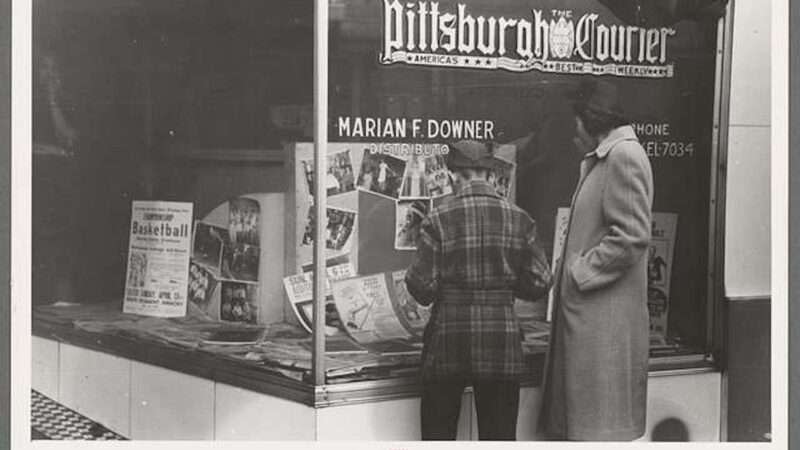 Historical photo of the Pittsburgh Courier office in the 1940s.