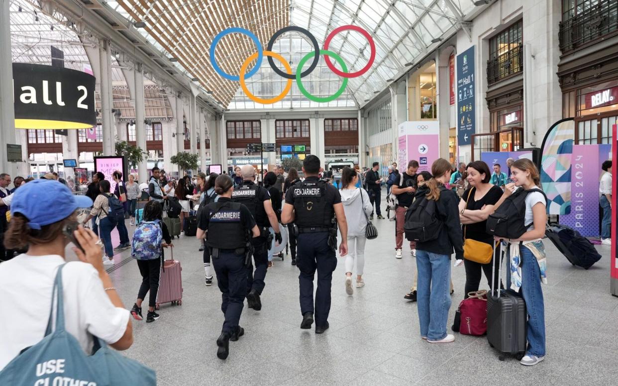 Police officers at Gare de Lyon railway station