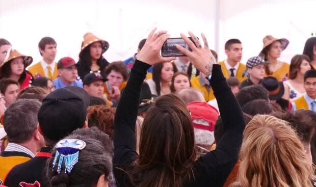 Yukon First Nations graduation ceremony in Whitehorse in 2019. According to the Yukon First Nation Education Directorate, only 40 per cent of Indigenous students entering Grade 1 in the territory will go on to graduate high school. 