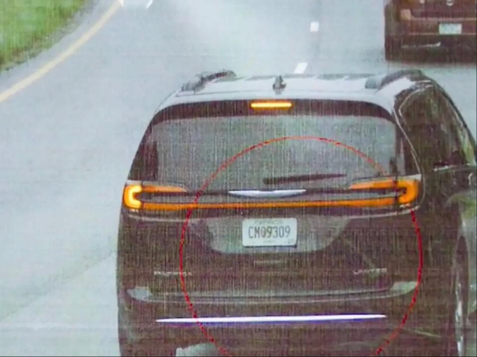 A new image shows Deborah “Debbie” Collier’s van traveling down a Georgia road hours before she was found murdered in a ravine (Habersham County Sheriff’s Office)