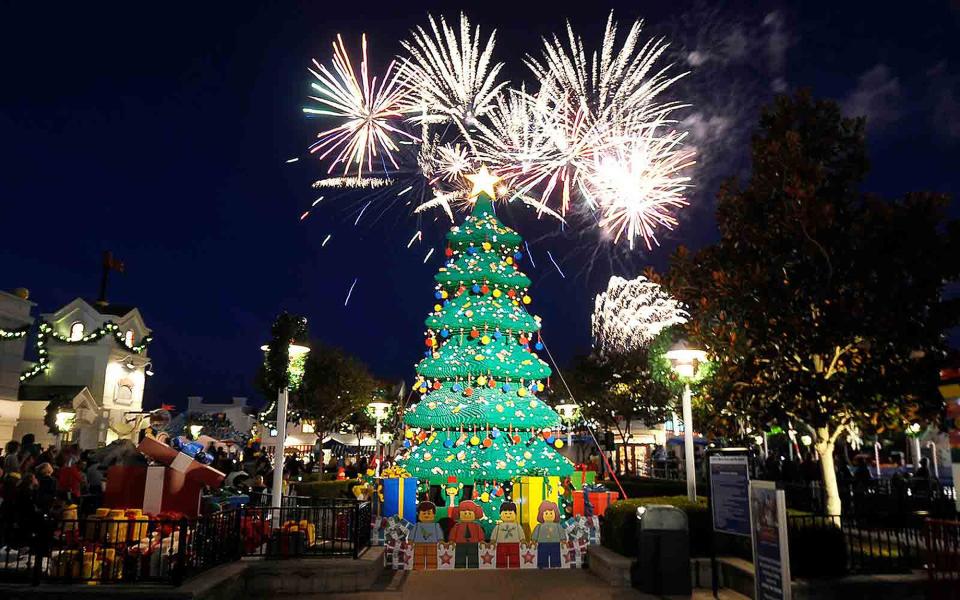 The Legoland Christmas Tree in Carlsbad, California