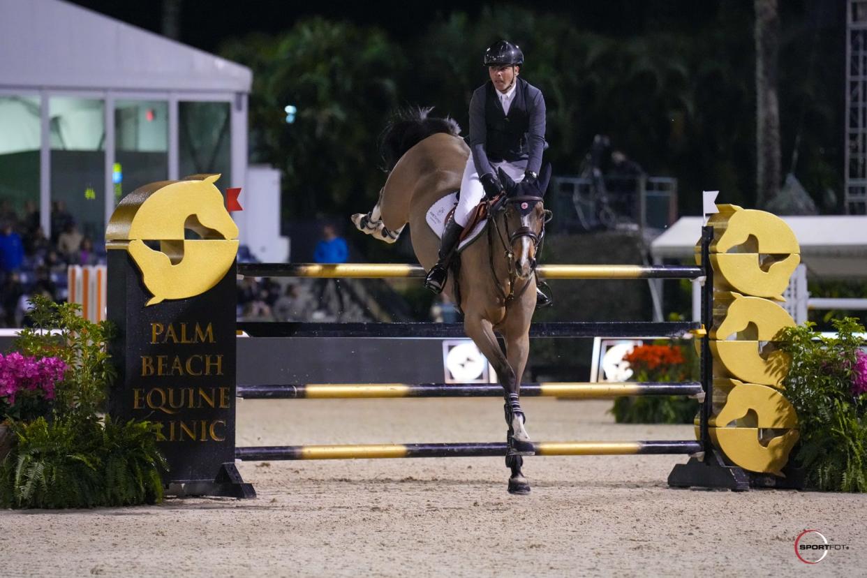 Rodrigo Pessoa of Brazil won the "Saturday Night Lights" $50,000 Palm Beach Equine Clinic Grand Prix at the Winter Equestrian Festival.