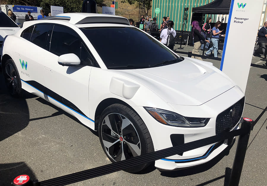 When you summon a Waymo self-driving taxi, this Jaguar will come to pick you up.