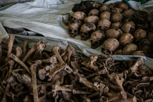 A pit on the outskirts of Kigali discovered last year and containing victims' bones and skulls bears witness to some of the horror of the Rwandan genocide