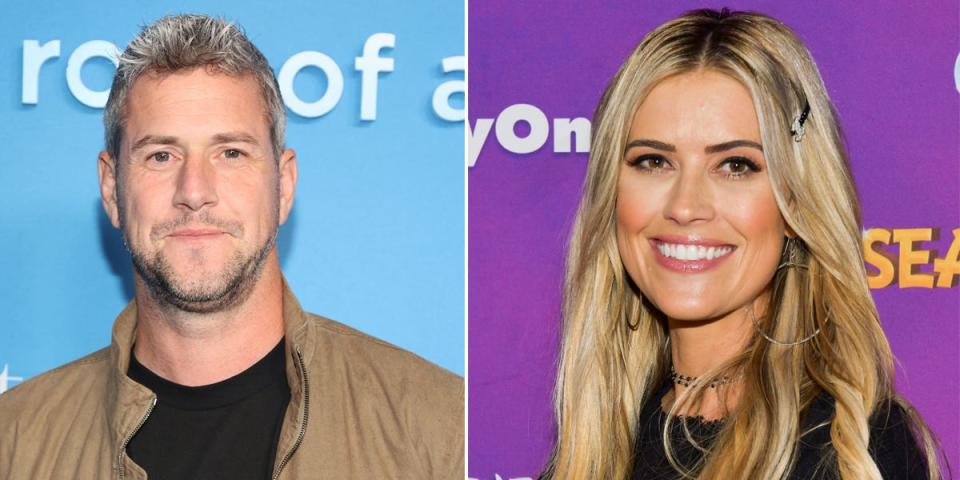 A side-by-side of Ant Anstead and Christina Hall.