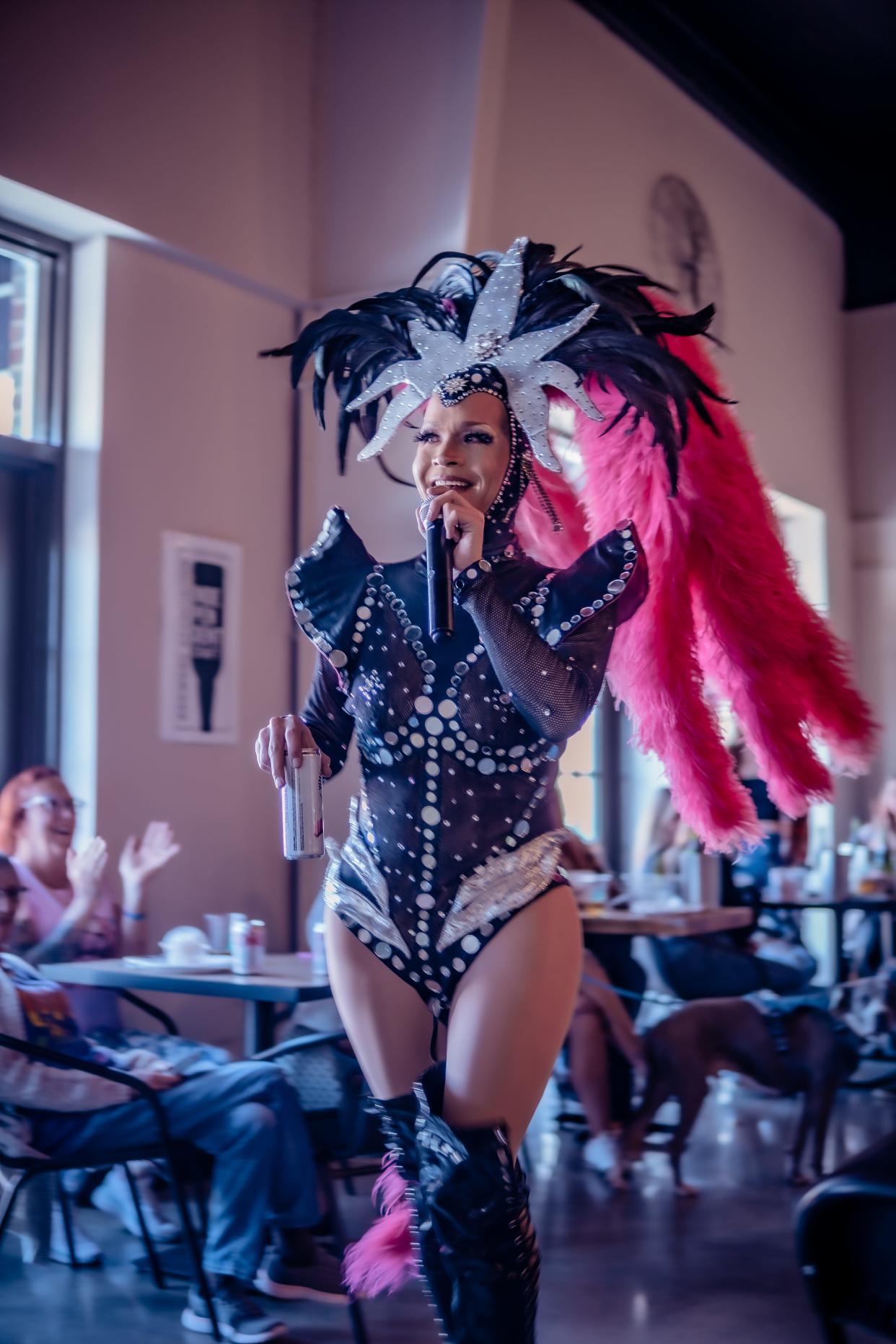 Alan Domingo performs as Alora Parque at a March 19 Carolina Drag Brunch event at Gaston Brewing Taproom in Fayetteville. Drag performers worry that if a bill pending in the North Carolina General Assembly becomes law, they could be arrested for their shows.