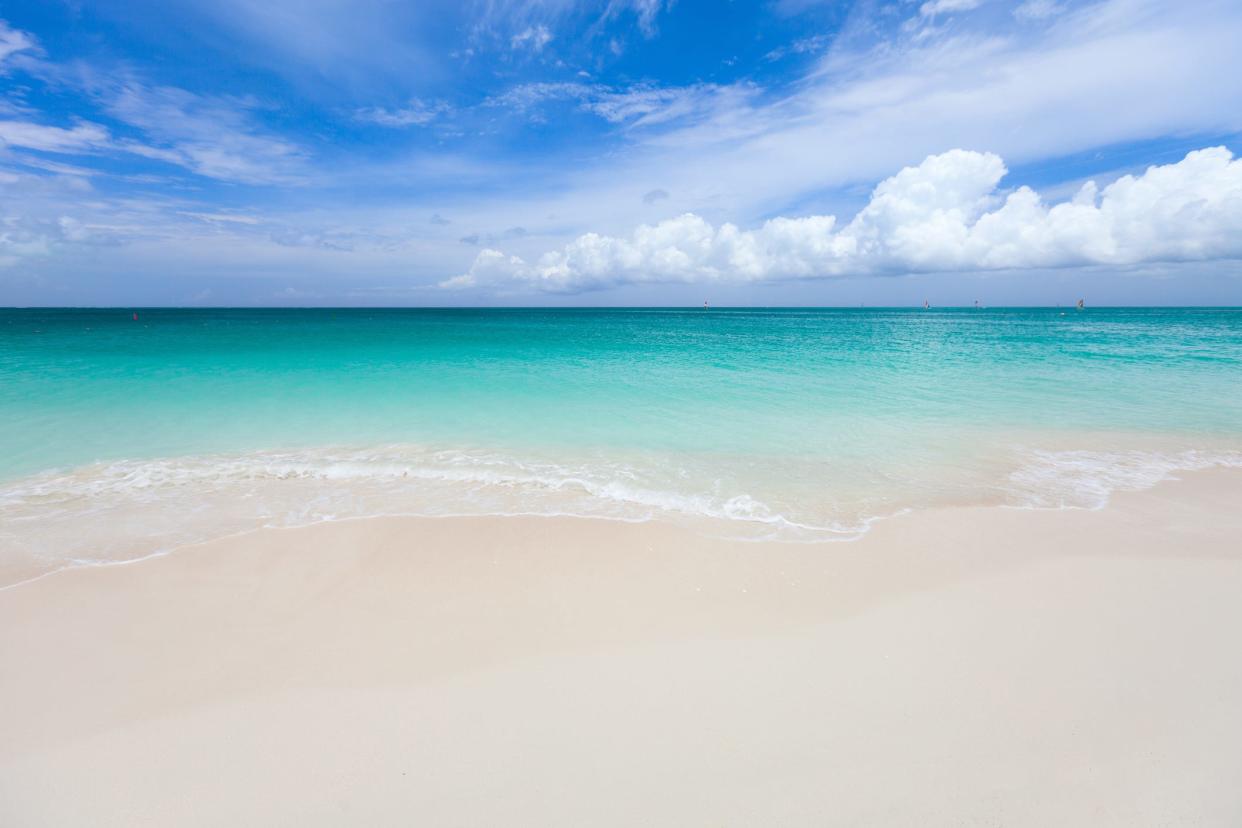 A summer day at Grace Bay Beach at Providenciales, a Turks and Caicos Island.