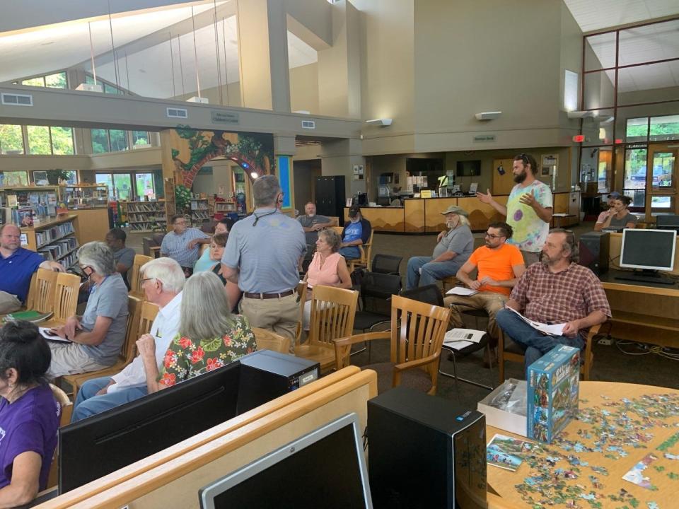 Roughly 10 Madison County residents offered their opinions on biomass facilities during the Madison County Planning Board's Aug. 2 meeting at the Marshall library. Virtually all of the residents spoke out against biomass facilites, citing the potential for environmental hazards.