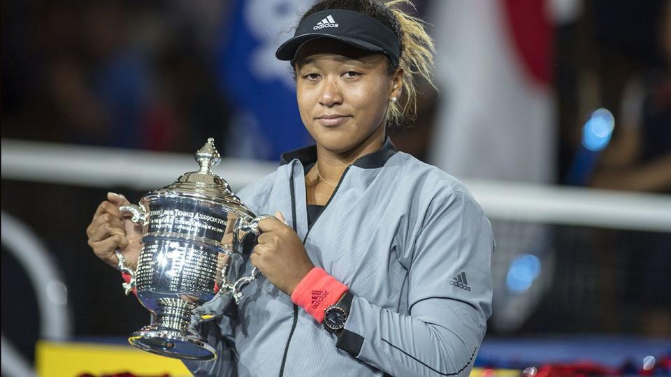 Osaka with the US Open trophy. Image: Getty