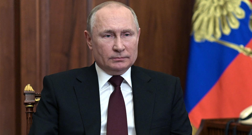 Pictured is Russian President Vladimir Putin 