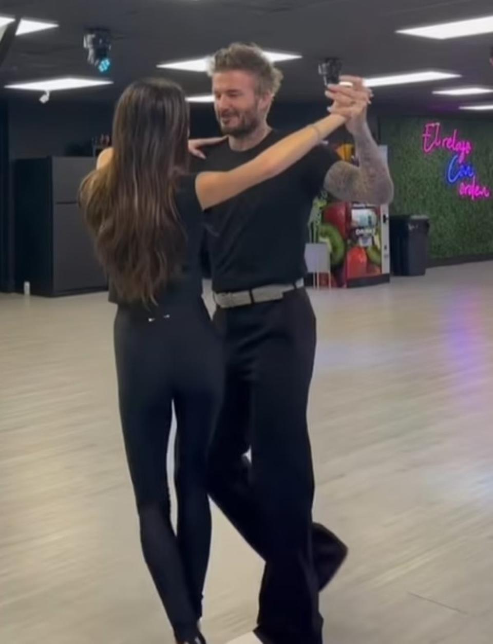 The pair showed off their salsa skills (Instagram/Victoria Beckham)