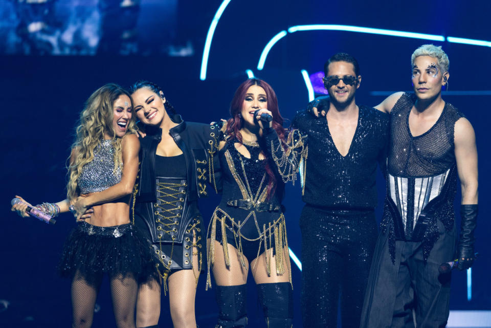 RBD, reunited on the "Soy Rebelde" Tour in 2023.<p>Photo: Rick Kern/Getty Images</p>